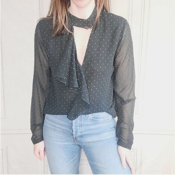 NWT Avec Les Filles Polyester Long Sleeve Blouse - Picture 3 of 8